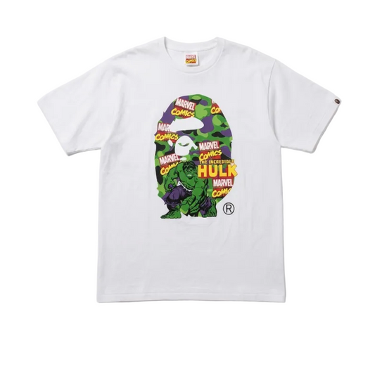 BAPE x Marvel Comics Camo The Hulk Tee White (2021)