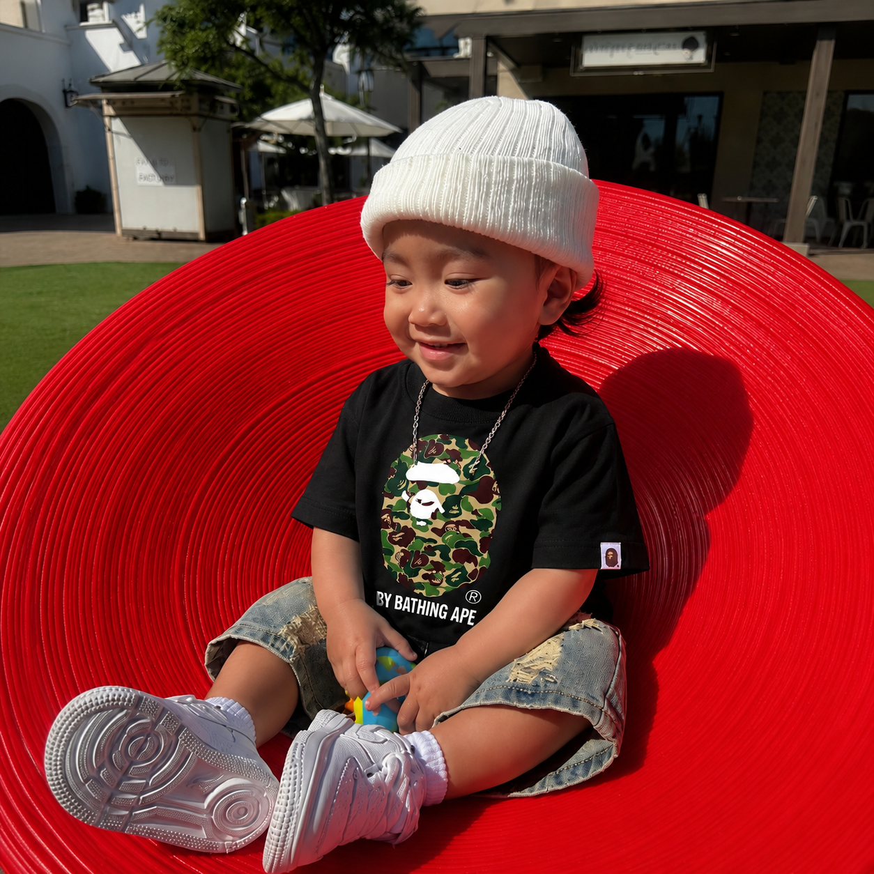 BAPE Kids Big Ape Head Baby Milo Tee