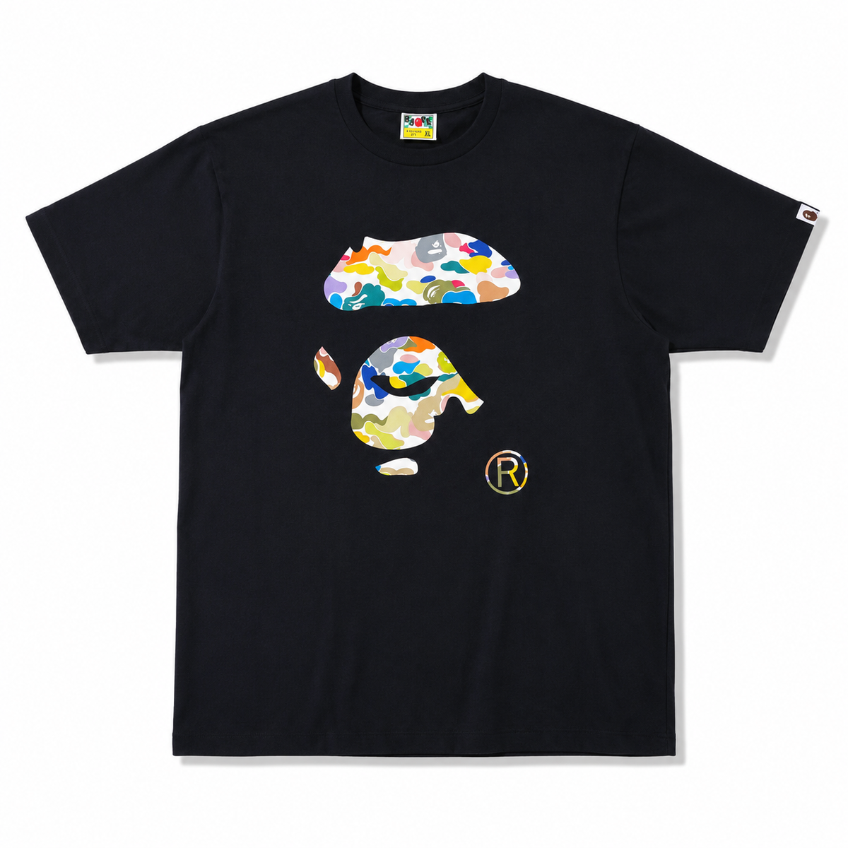 BAPE New Multi Camo Ape Face Tee Black