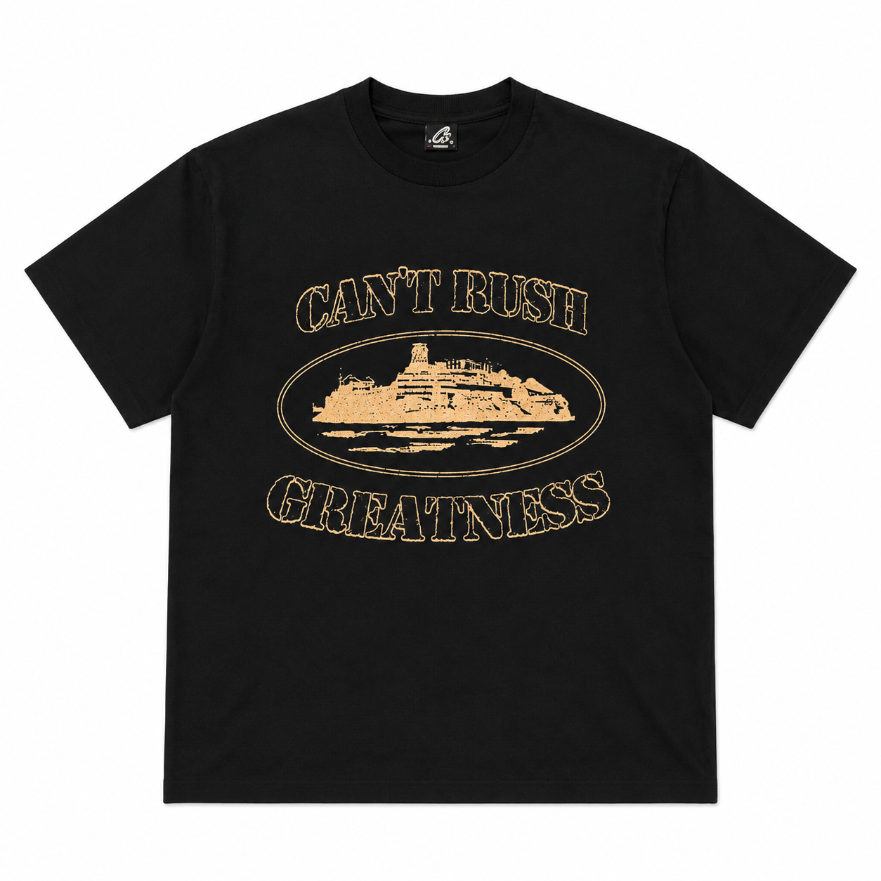 Corteiz x Central Cee Can't Rush Greatness Tee Black