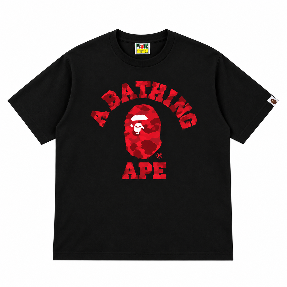 BAPE Color Camo College Tee Black and Red product photo