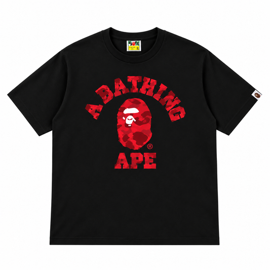 BAPE Color Camo College Tee Black and Red product photo