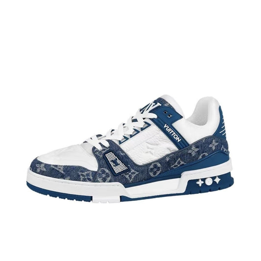 Louis Vuitton LV Trainer Monogram Denim White Blue Pre-owned US10