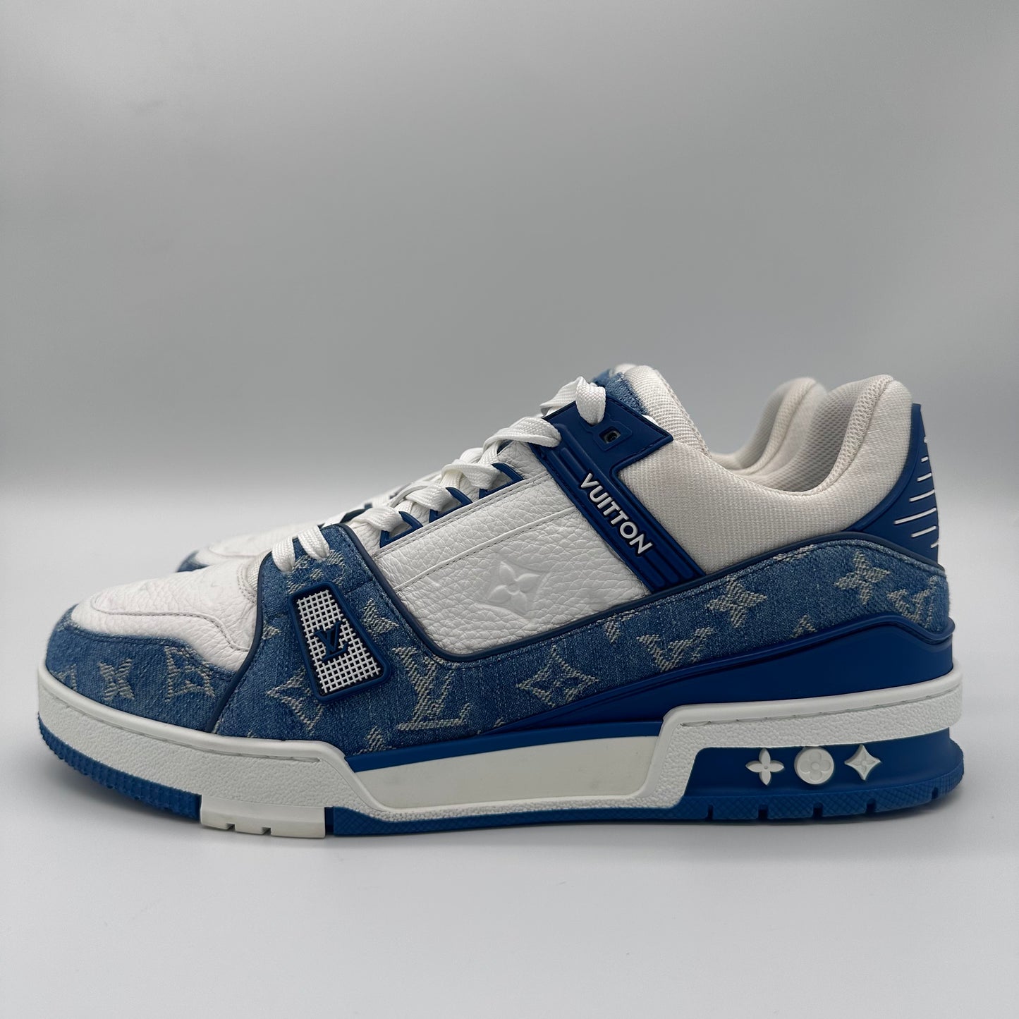 Louis Vuitton LV Trainer Monogram Denim White Blue Pre-owned US10