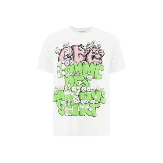 KAWS x Comme des Garcons Shirt Print T-shirt (2021) White/Green/Pink