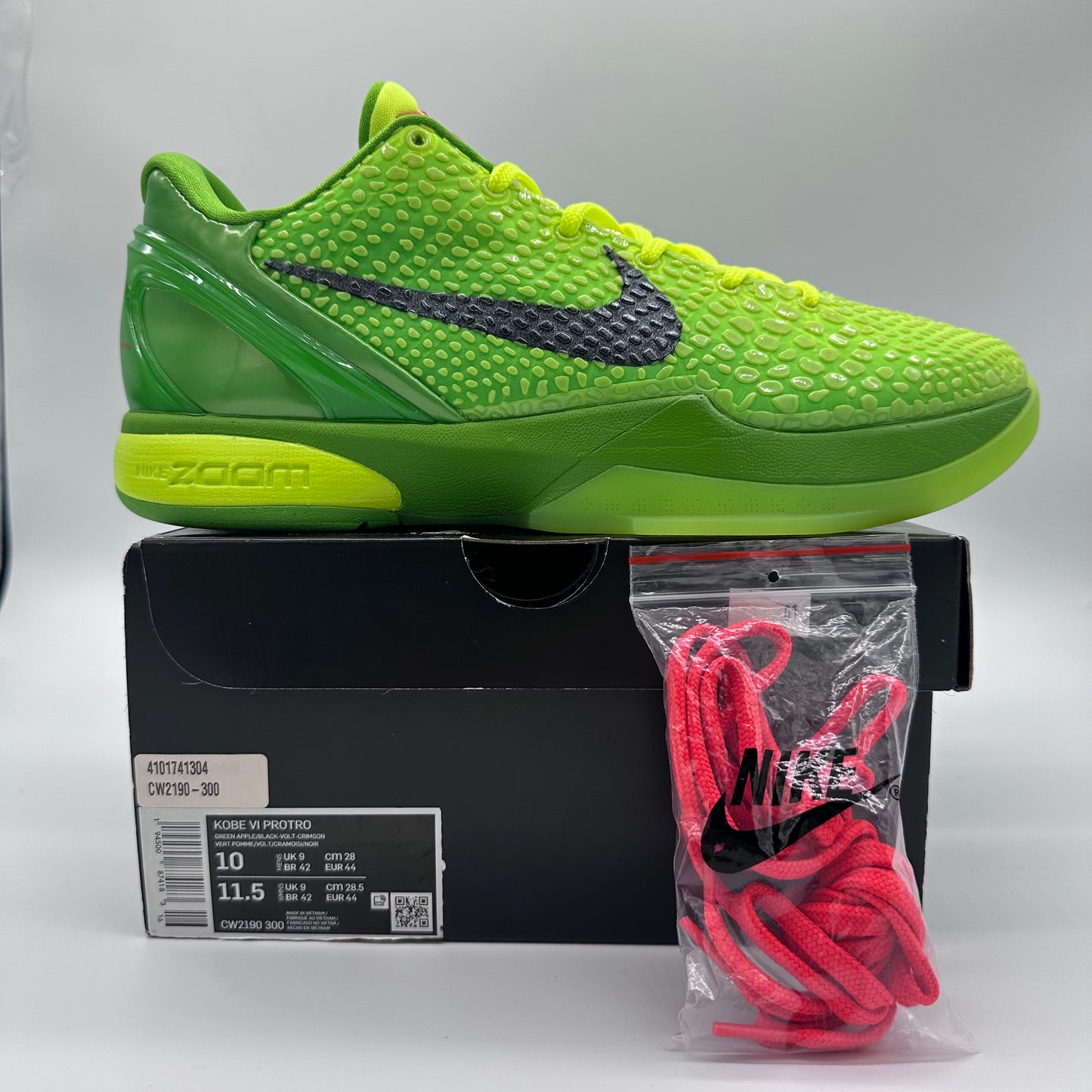 Nike Kobe 6 Protro Grinch (2020) Pre-owned VNDS US10