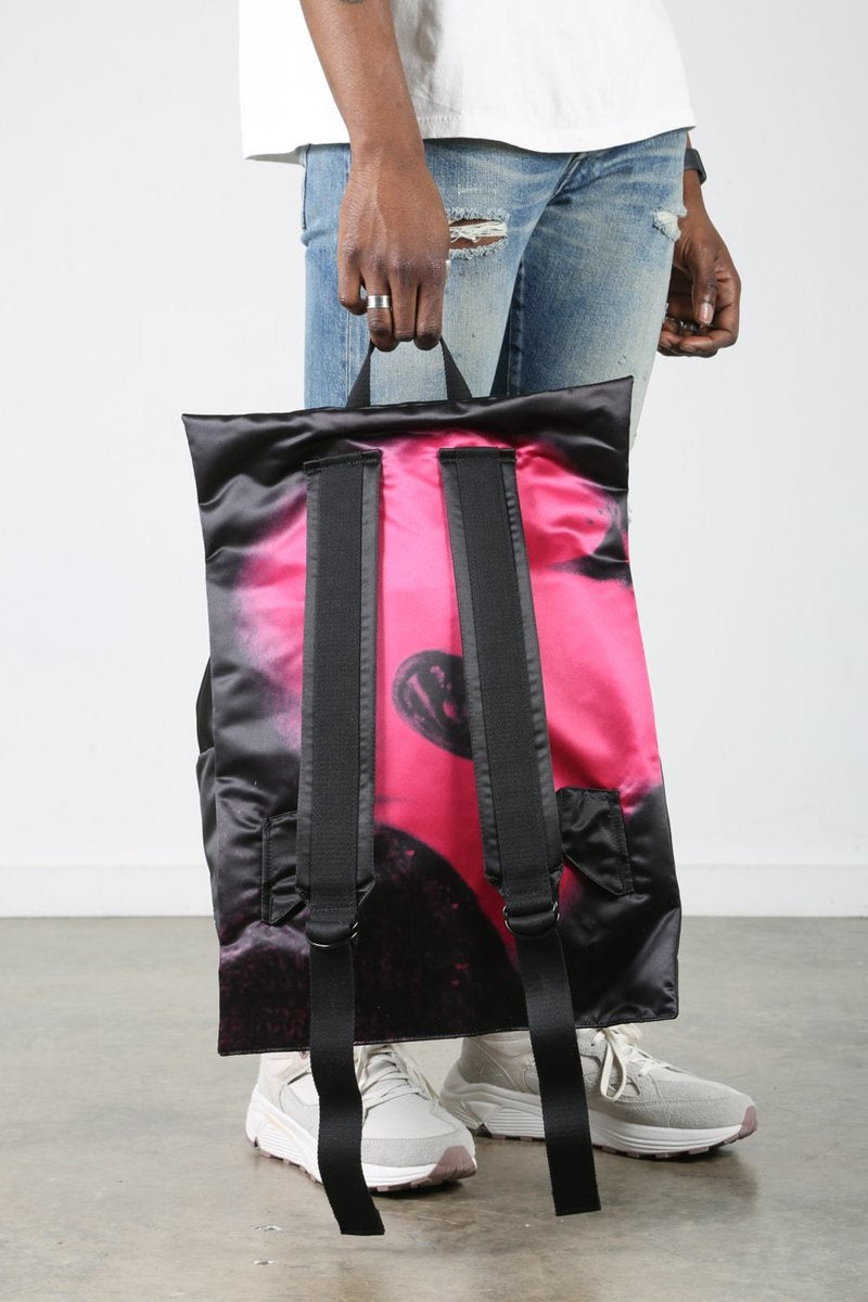 RAF SIMONS x Eastpak Black Satin Poster Backpack SAT EAR F(2019)