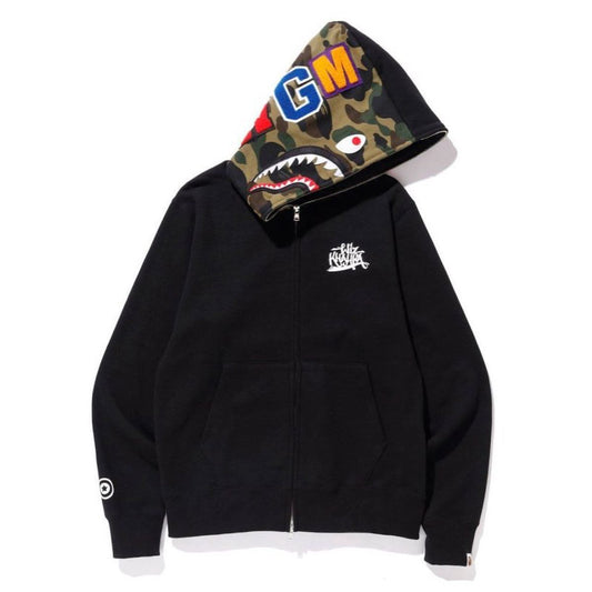 BAPE Wiz Khalifa Shark Full Zip Hoodie Black