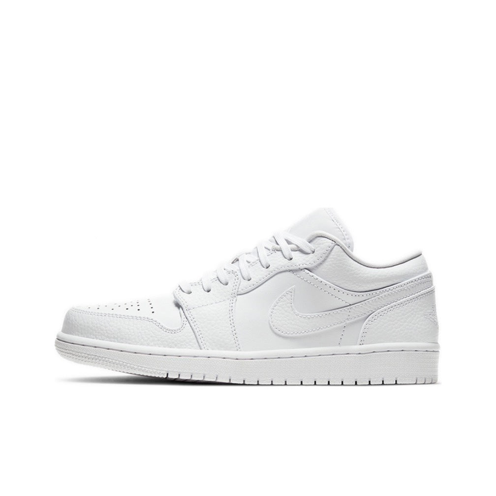 Jordan 1 Low Triple White Tumbled Leather