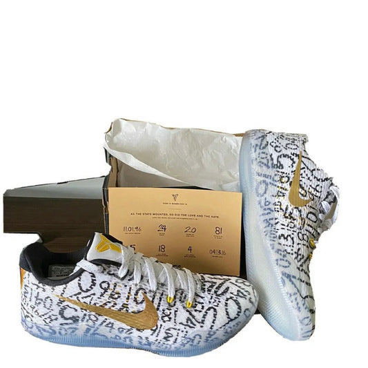 NIKE KOBE 11 ID MAMBA DAY White/Black-Metallic Gold