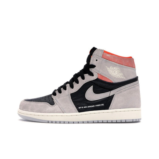 Jordan 1 Retro High Neutral Grey Hyper Crimson