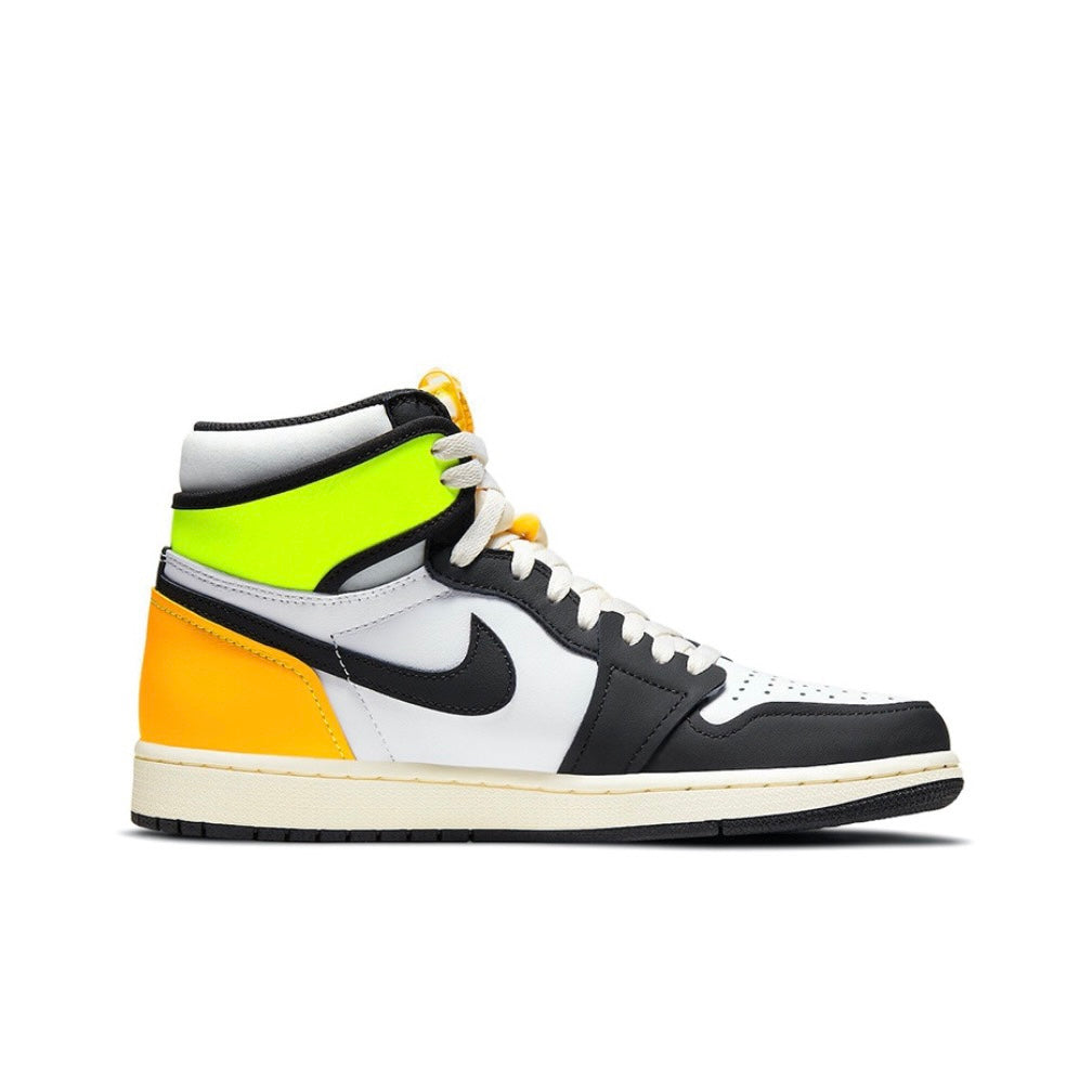 Jordan 1 Retro High White Black Volt University Gold