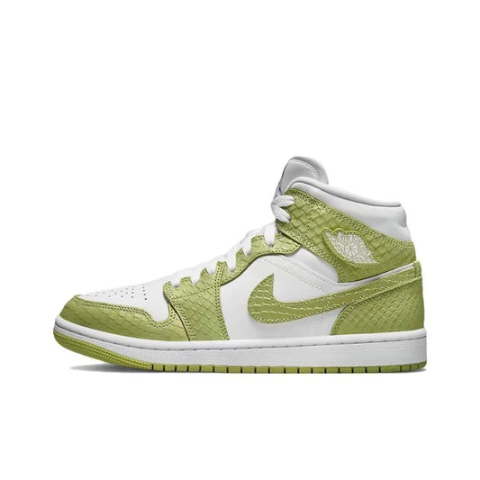 Jordan 1 Mid Green Python (Women's)