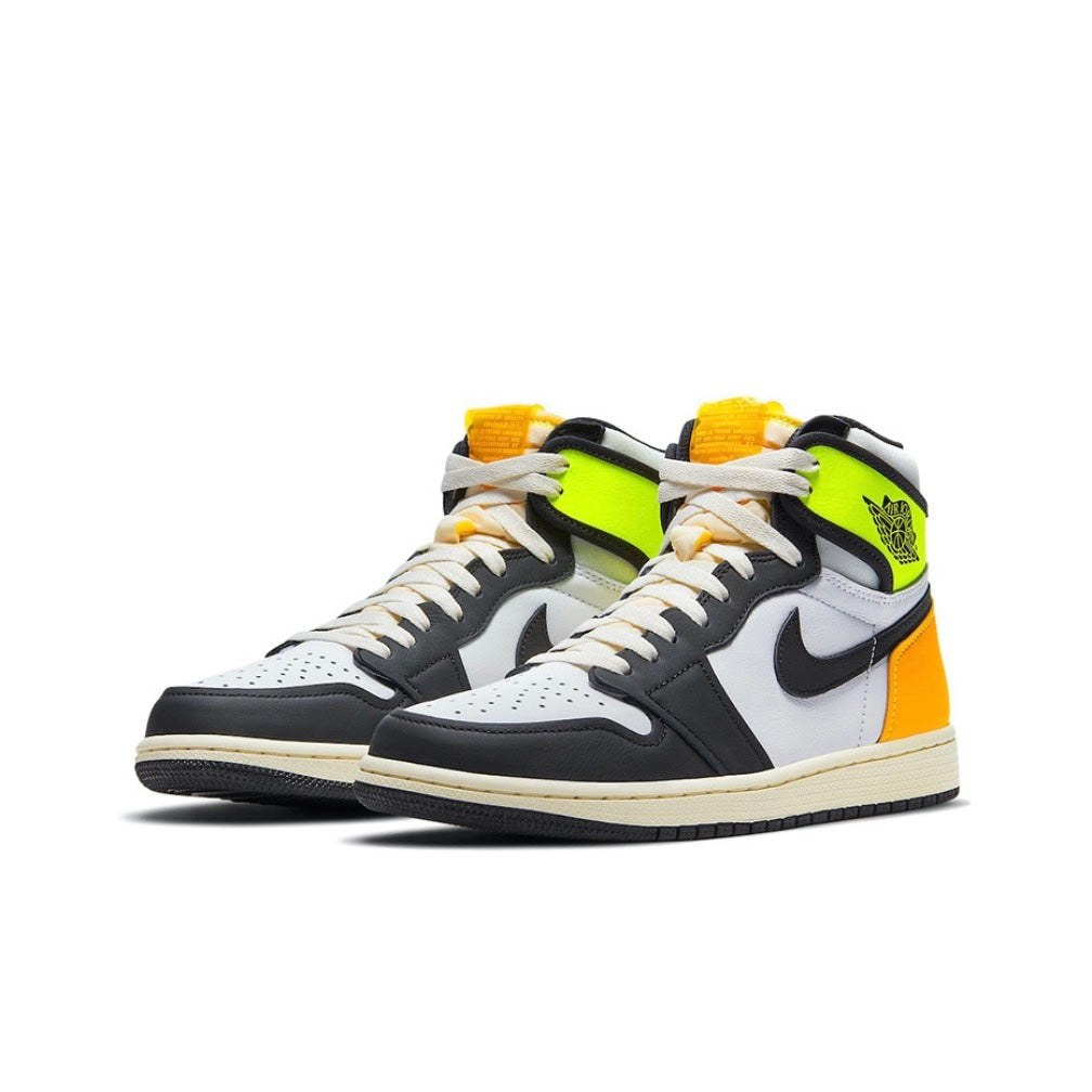 Jordan 1 Retro High White Black Volt University Gold