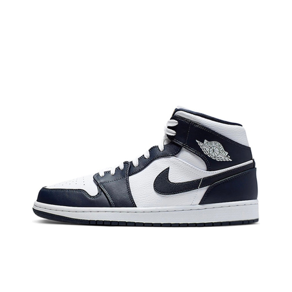 Jordan 1 Mid White Metallic Gold Obsidian