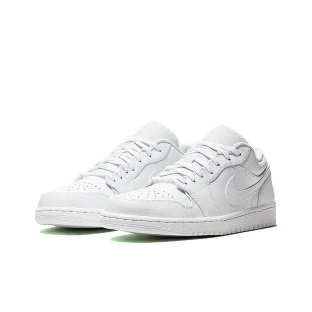 Jordan 1 Low Triple White Tumbled Leather