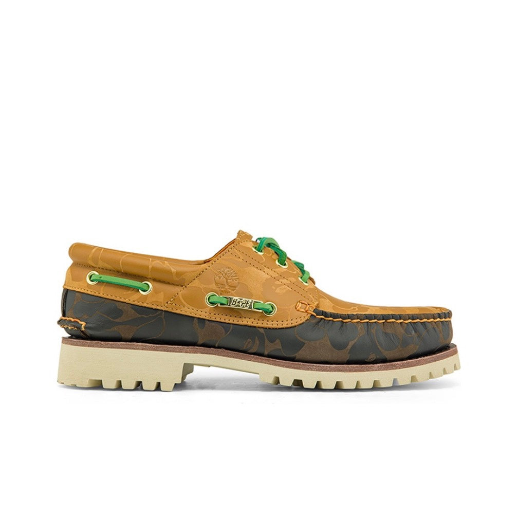 TIMBERLAND X BAPE AUTHENTIC 3 EYE LUG SHOE WHEAT & CHOCOLATE