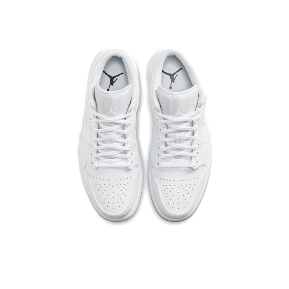 Jordan 1 Low Triple White Tumbled Leather