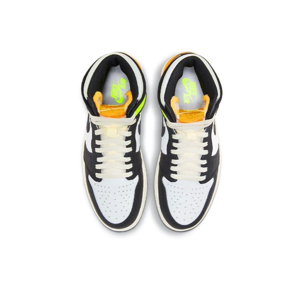 Jordan 1 Retro High White Black Volt University Gold